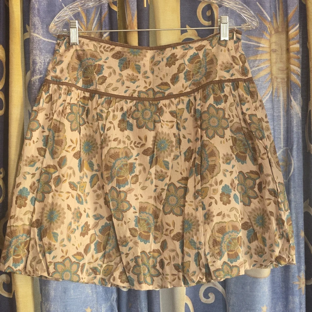 Delias Brown Floral Skirt Size 7/8 - Picture 3 of 7
